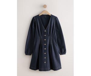 Next Robe courte en Denim à taille cintrée Bleu indigo EU 42 (UK 14)