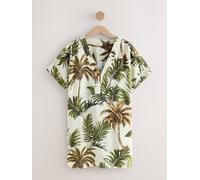 Next Robe courte Kaftan en lin Noir/Blanc EU 38 (UK 10)