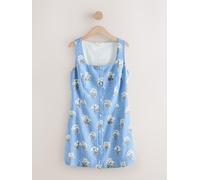 Next Robe courte trapèze boutonnée à encolure carrée en lin riche bleu FR 42 (EU 40)