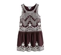 Next Robe crème / aubergine, Taille 52