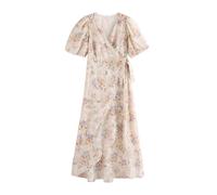 Next Robe crème / bleu clair / violet foncé / rose pastel, Taille 52