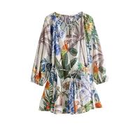 Next Robe crème / bleu marine / marron / jaune / vert / orange, Taille 42