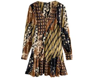 Next Robe crème / marron / brocart / noir, Taille 50