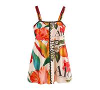Next Robe d’été beige clair / émeraude / corail / rouge, Taille 52