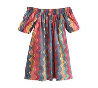 Next Robe d’été bleu marine / turquoise / jaune d'or / rouge, Taille 38