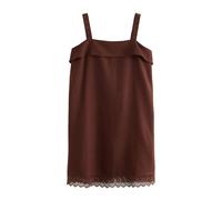 Next Chocolate Brown Strappy Foldover Mini Summer Dress Chocolate Brown EU 50 (UK 22)