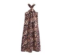Next Robe d’été crème / noisette / brun foncé / noir, Taille 44