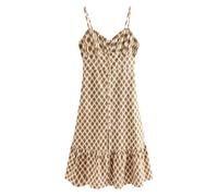 Next Robe d’été écru / kaki / olive / rose, Taille 52