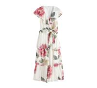 Next Robe de cocktail écru / vert / rose / magenta, Taille 48