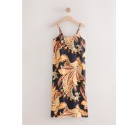 Next Robe d'été mi-longue à enfiler Noir/Imprimé Fleuri EU 38 (UK 10)