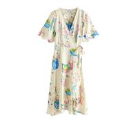 Next Robe écru / bleu / jaune / rose, Taille 40