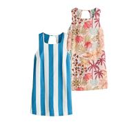 Next Robe fourreau beige / bleu cyan / marron / abricot, Taille 52