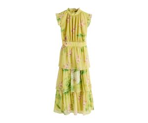 Next Robe jaune citron / vert gazon / orange / rose, Taille 48