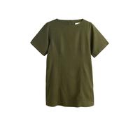 Next Khaki Green Linen Blend Button Back Mini T-Shirt Dress Khaki Green EU 52 (UK 24)