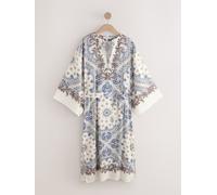 next Robe kimono Maxi Ceinturée bleu XL (FR 50-52)