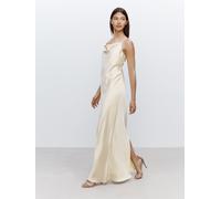 Next Robe longue de demoiselle d'honneur en satin à col bénitier pour mariage Champagne doré 46