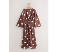 Next Robe chocolat / blanc, Taille 36