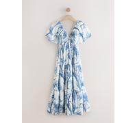 next Robe maxi à manches bouffantes pâle FR 36 (EU 34)