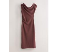 next Robe Mi-long drapée à épaules dénudées et froncée pour occasions spéciales Brun FR 42 Tall (EU 40 T)