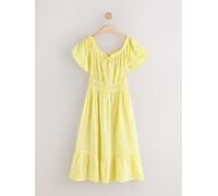 Next Robe mi-longue à épaules dénudées jaune FR 48 Tall (EU 46 T)