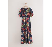 Next Robe mi-longue à manches bouffantes bleu FR 48 (EU 46)