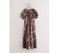 next Robe mi-longue à manches bouffantes Imprimé animal FR 56 (EU 54)