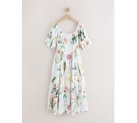 next Robe mi-longue à manches bouffantes pâle FR 40 (EU 38)