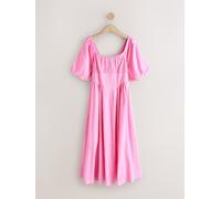 next Robe mi-longue à manches bouffantes Rose FR 36 (EU 34)