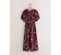 next Robe mi-longue à manches bouffantes rouge FR 46 (EU 44)