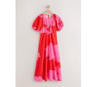 Next Robe rose clair / rouge / blanc, Taille 48