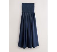 Next Navy Blue Bandeau Shirred Body Midi Dress Navy Blue EU 40 (UK 12)