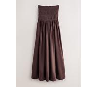 Next Robe mi-longue Bandeau froncée Marron chocolat EU 48 Tall (UK 20 T)