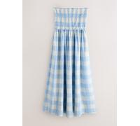 Next Robe mi-longue Bandeau froncée Vichy bleu EU 46 Petite (UK 18 P)