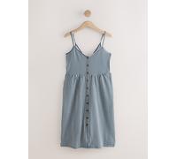 Next Robe mi-longue boutonnée en jersey bleu FR 46 Tall (EU 42 T)