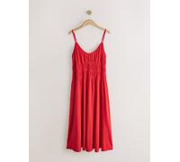 Next Robe mi-longue en jersey à bretelles froncées Rouge EU 38 (UK 10)