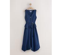 next Robe midi à col en V 2 et ourlet mouchoir 1 bleu FR 52 (EU 50)