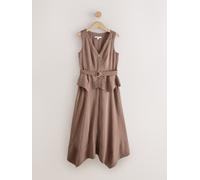 next Robe midi à col en V 2 et ourlet mouchoir 1 Brun FR 46 (EU 44)