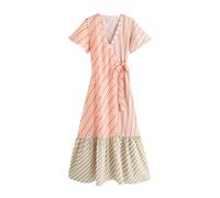 Next Robe olive / abricot / mandarine / blanc, Taille 36