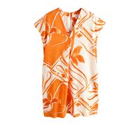 Next Robe mini-robe caftan en mélange de lin Manche courte à col en V Impression orange de tuile EU 40 (UK 12)