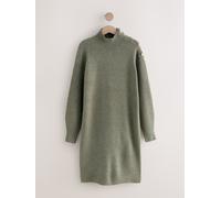 Next Robe pull mi-longue en maille à col montant vert XS Reg (FR 36)