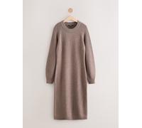 next Robe pull mi-longue en maille côtelée ultra-douce à manches Brun XS Reg (FR 36)