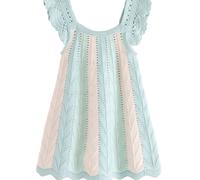 Next Robe 'Stripe Swing' bleu pastel / vert pastel / rose pastel, Taille 122