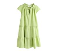 Next Robe courte à superpositions et col en V en lin Vert citron EU 36 Petite (UK 8 P)