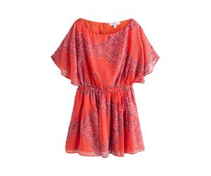 Next Robe violet foncé / rouge orangé / blanc cassé, Taille 42
