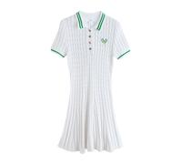 Next Robes en maille vert / blanc, Taille L-XL