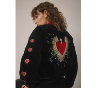 Next Rockett St George Black Velvet Embroidered Bomber Jacket