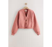Next Rose Pink Jaquard Floral Print Relaxed Sleeve Button Up Cardigan