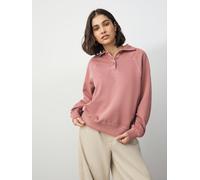 Next Rose Pink Rugby Loopback Polo Collard Long Sleeve Sweatshirt