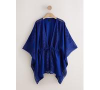 Next Royal Blue Tie Front Crochet Detail Kaftan Cover-Up