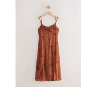 Next Rust Brown Button Down Midi Dress Rust Brown EU 42 Petite (UK 14 P)